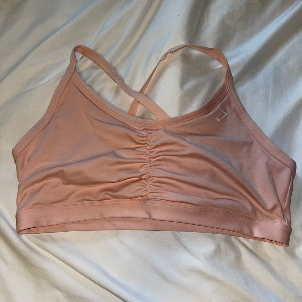 Ruched Pink Gymshark Medium Support Bra Size XXL. Never worn!